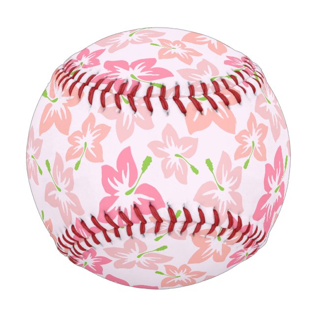 Rosa Hibiskus, rosa Blume, Muster von Blume Baseball (Rückseite)