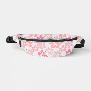 Rosa Hibiskus, rosa Blüten, Blumenmuster Bauchtasche