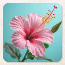 Rosa Hibiskus strahlende Eleganz Rechteckiger Pappuntersetzer