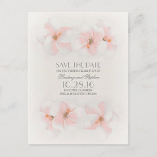 Rosa Hibiskus Strand Save the Date Postkarten