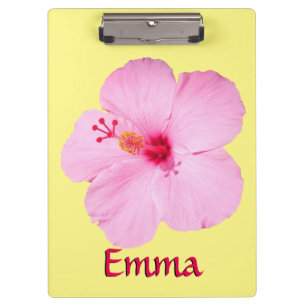 Rosa Hibiskus Tropische Blume Klemmbrett