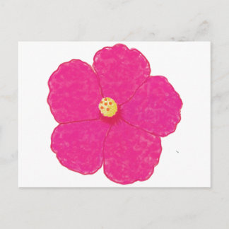 Rosa Hibiskus Tropische Blume Postkarte