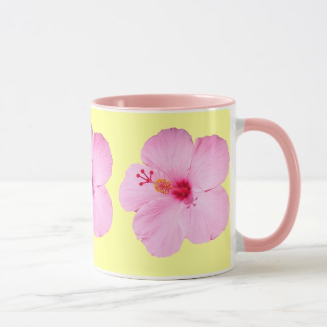 Rosa Hibiskus Tropische Blume Tasse (Rechts)