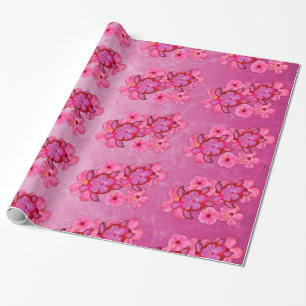 Rosa Hibiskus und Honu Schildkröten Geschenkpapier