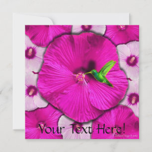 Rosa Hibiskus-und Kolibri-Einladung Einladung