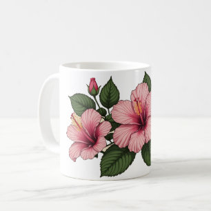 Rosa Hibiskusblüten Kaffeetasse