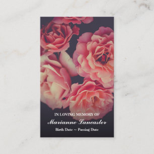 Rosa Hidrangea  Gedächtnisbeerenkkarten Visitenkarte