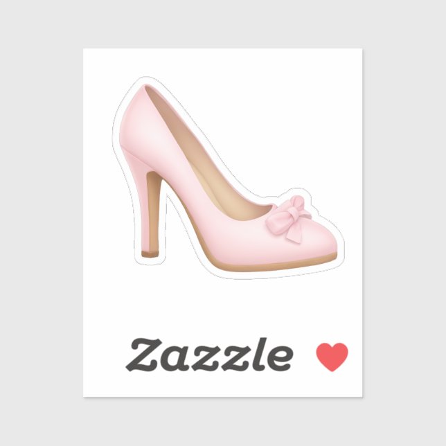 Rosa High Heel mit Bow Emoji Aufkleber (Blatt)