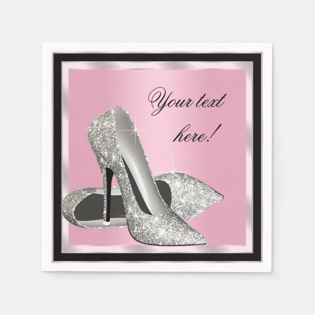 Rosa High Heel Schuhe Serviette (Vorderseite)