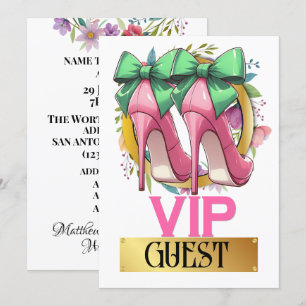 Rosa High Heels VIP-Gästeeinladung Einladung