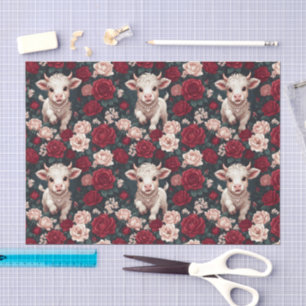 Rosa Highland Cow Garn Rose Seidenpapier