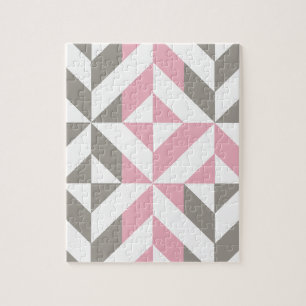 Rosa Himbeere und Silver Geometric ZigZag