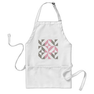 Rosa Himbeere und Silver Geometric ZigZag Schürze