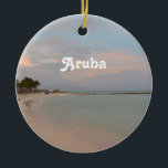 Rosa Himmel in Aruba Keramik Ornament<br><div class="desc">Herrliche rosa Himmel an der Dämmerung in Aruba.</div>