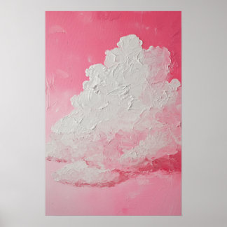 Rosa Himmel und weiße Wolken Poster