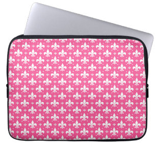 Rosa Hintergrund Fleur-de-lis-Muster Laptopschutzhülle