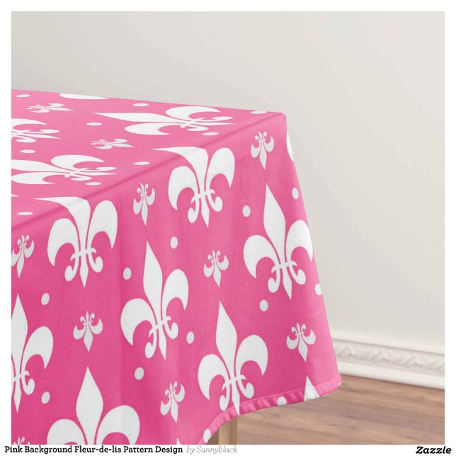 Rosa Hintergrund Fleur-de-lis-Muster Tischdecke (Von Creator hochgeladen)
