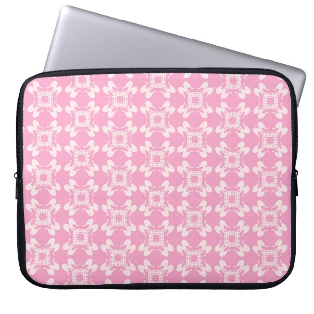 Rosa Hintergrund, modernes, nahtloses Muster. Vint Laptopschutzhülle (Vorderseite)
