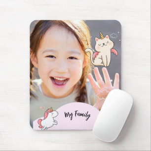Rosa Hintergrund & süßes Mädchen  Mousepad