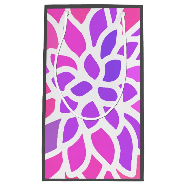 Rosa Hippie Blume Retro Moderne Kleine Geschenktüte (Vorderseite)