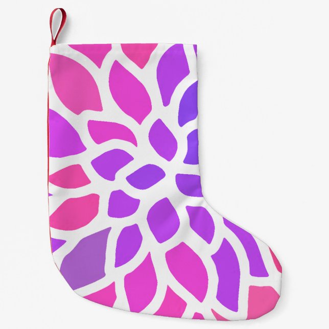 Rosa Hippie Blume Retro Moderne Kleiner Weihnachtsstrumpf (Vorderseite)