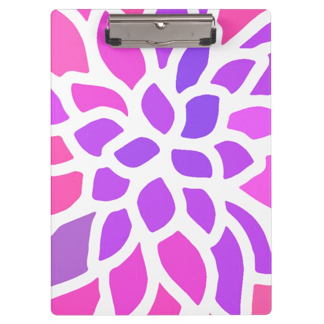 Rosa Hippie Blume Retro Moderne Klemmbrett (Vorderseite)