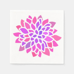Rosa Hippie Blume Retro Moderne Serviette