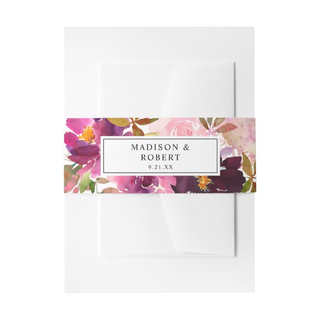 Rosa - Hitze, Blüten und Lila Blüten 3 Einladungsbanderole (Vorderseite Beispiel)