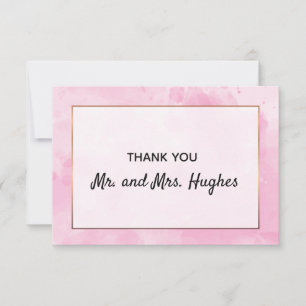 Rosa Hochzeit danke Ihnen in Aquarell
