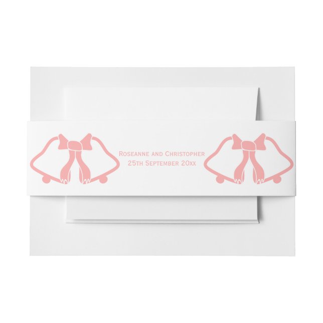 Rosa Hochzeit Einladung Bauch Band Bells Band (Vorderseite Beispiel)