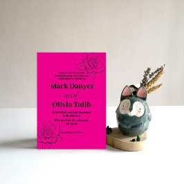 Rosa Hochzeit Einladung / einfach & romantisch