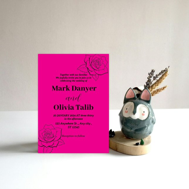 Rosa Hochzeit Einladung / einfach & romantisch (Von Creator hochgeladen)