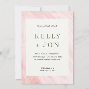 Rosa Hochzeit Einladung mit Federgrenze