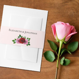 Rosa-Hochzeit Einladungsbanderole