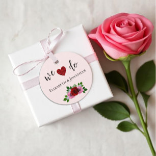 Rosa-Hochzeit Geschenkanhänger