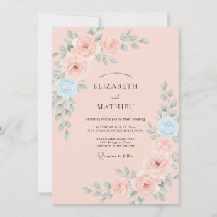 Rosa Hochzeit in rosafarbenem Schimmer Einladung
