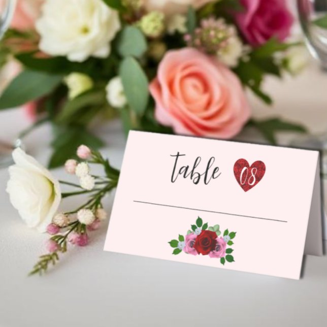 Rosa-Hochzeit Platzkarte (Von Creator hochgeladen)