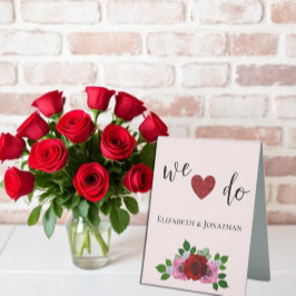 Rosa-Hochzeit Tischaufsteller