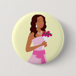 Rosa Hochzeits-Kleiderknopf Button