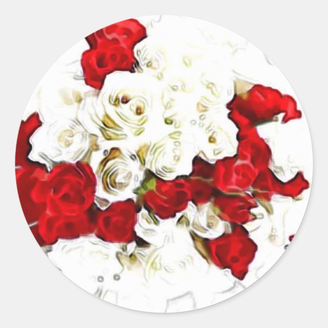 Rosa-Hochzeitsaufkleber Runder Aufkleber (Vorderseite)
