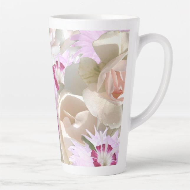 Rosa Hochzeitsblumen Milchtasse (Rechts)