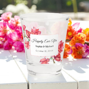 Rosa Hochzeitsblumenbäume Schnapsglas