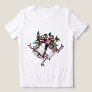 Rosa Hochzeitsglocken Personalisierter Rücken Tri-Blend Shirt