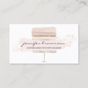Rosa Hochzeitstorte-Logo-Occasion Party Süßigkeite Visitenkarte