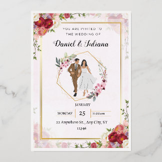 Rosa Hochzeitsvortrag Einladung