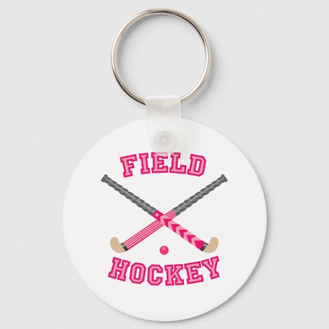 Rosa Hockey-Logo Schlüsselanhänger (Vorderseite)