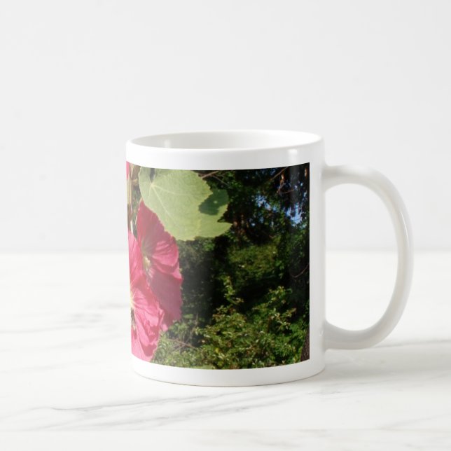 Rosa Hollyhock Kaffeetasse (Rechts)