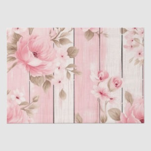 Rosa Holz Shabby Chic Decoupage Print Seidenpapier