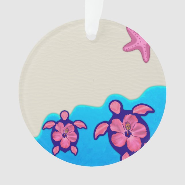 Rosa Honu Schildkröten Ornament (Vorderseite)