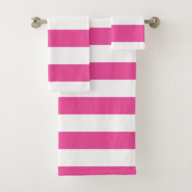 Rosa horizontale Streifen Badhandtuch Set (Insitu)